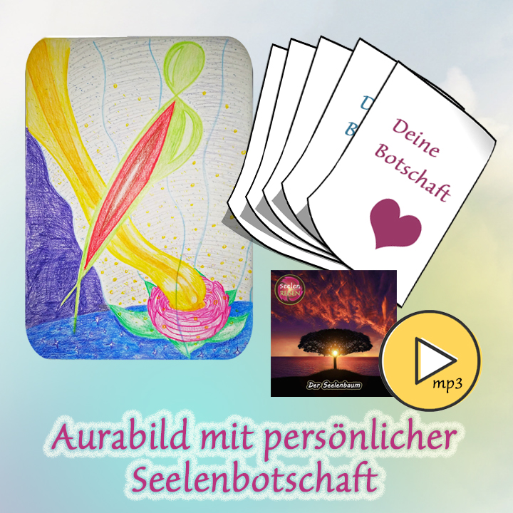 Aurabild mit persönlicher Seelenbotschaft, Aurabild, Kraftbild, Seele, spirituelles Coaching